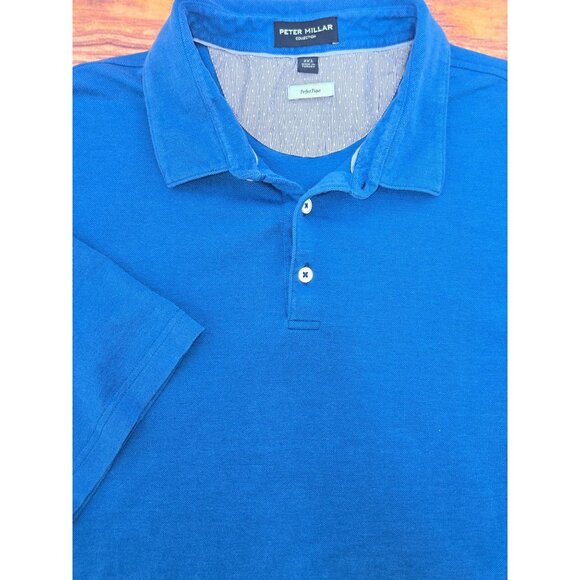 Peter Millar Collection Mens XXL Blue Polo Cotton & Lycra Perfect Pique - Picture 4 of 7